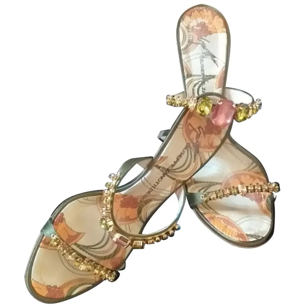 Giuseppe Zanotti Italian Luxury Rhinestone Sandal Heels 38 8